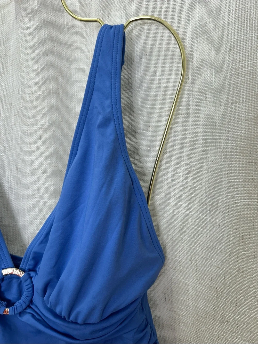 Michael Kors Royal Blue One-Piece Swimsuit with Front Ring Detail Size 8